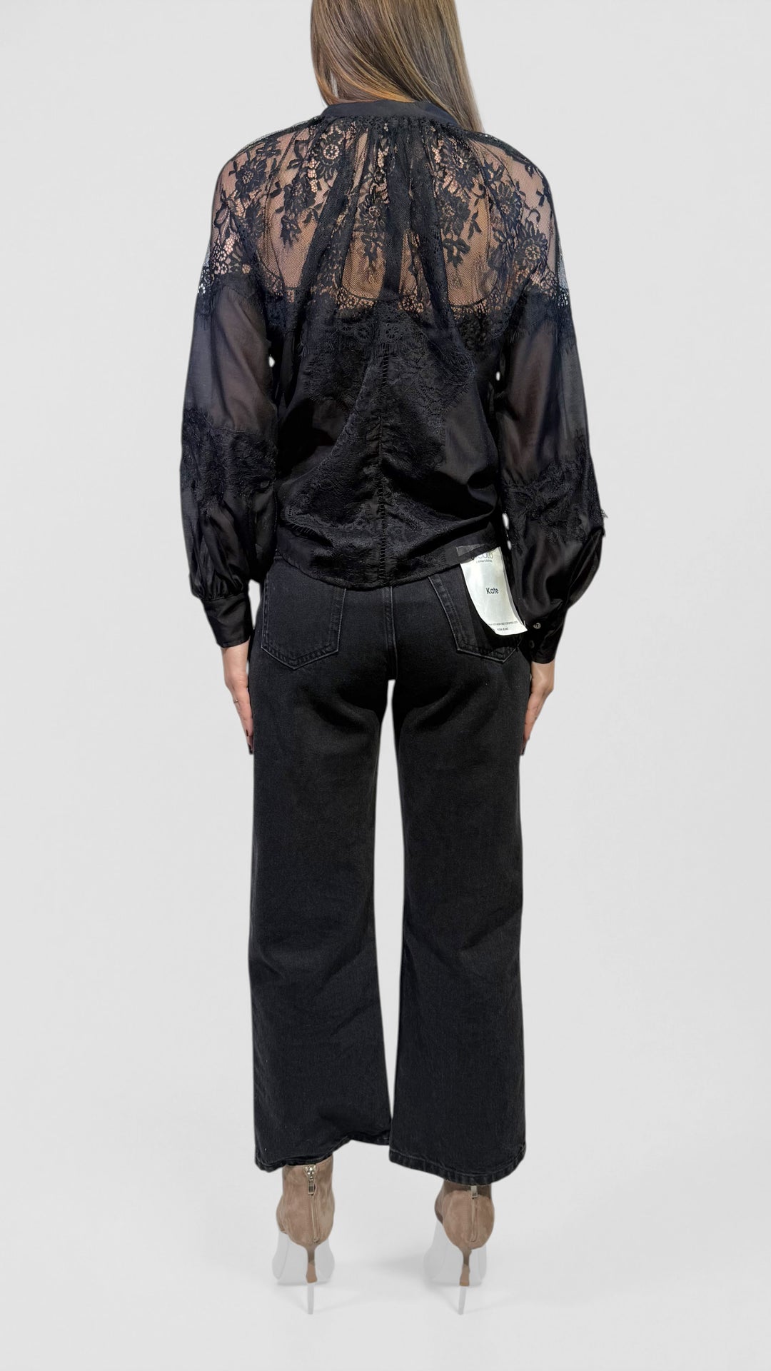 TENSIONE IN - CAMICIA IN PIZZO COLLO COREANA