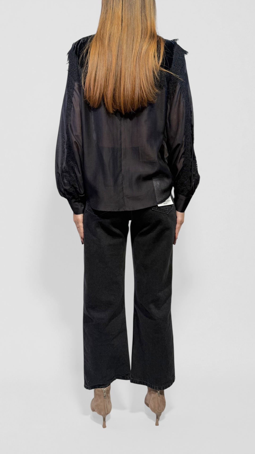 TENSIONE IN - BLUSA IN PIZZO E VELLUTO