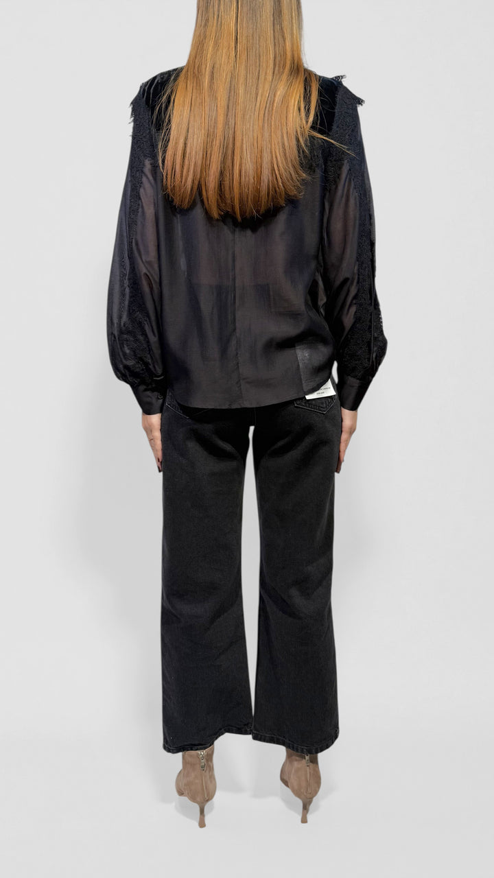 TENSIONE IN - BLUSA IN PIZZO E VELLUTO