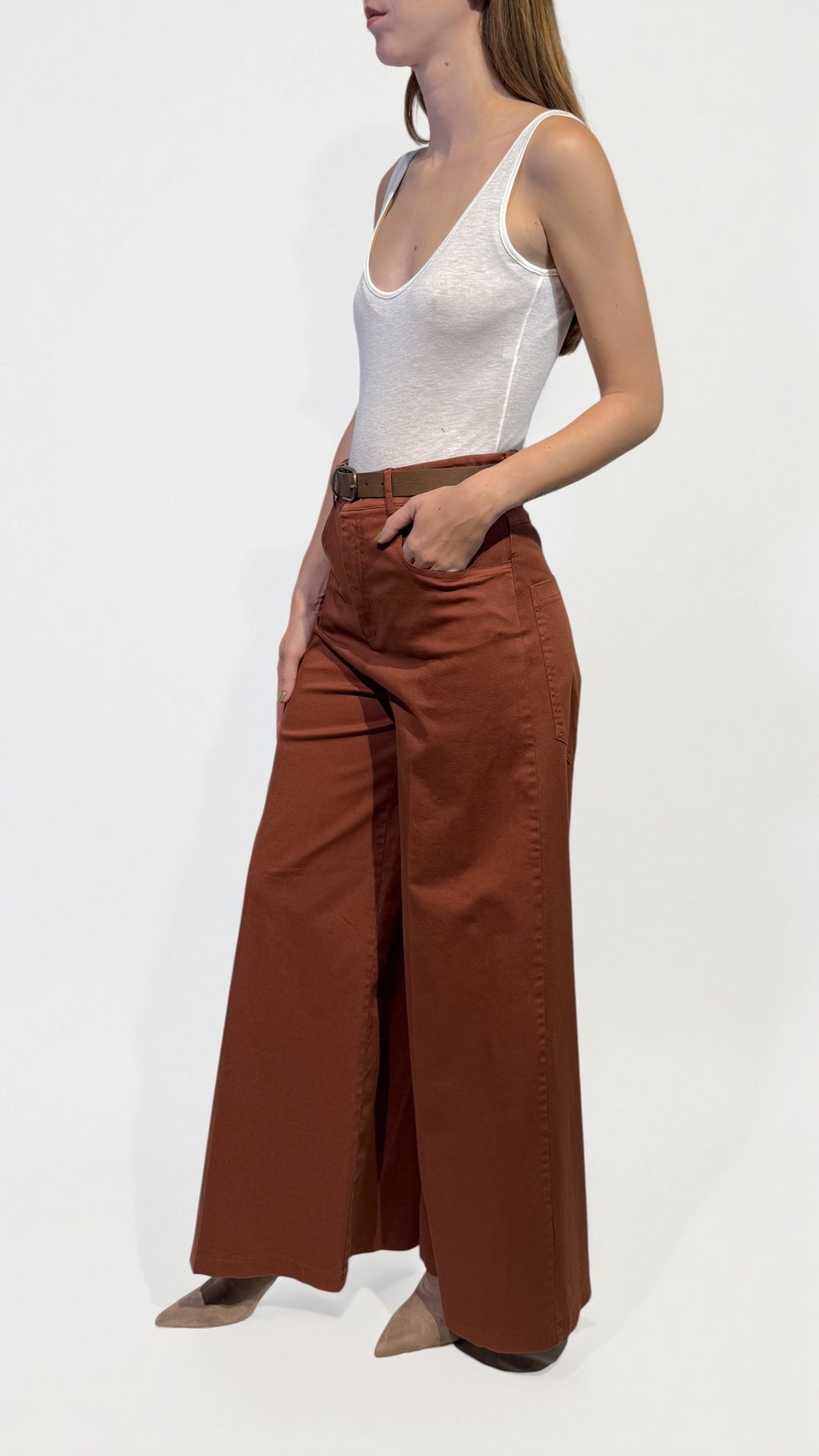TENSIONE IN -  PANTALONE GAMBA AMPIA