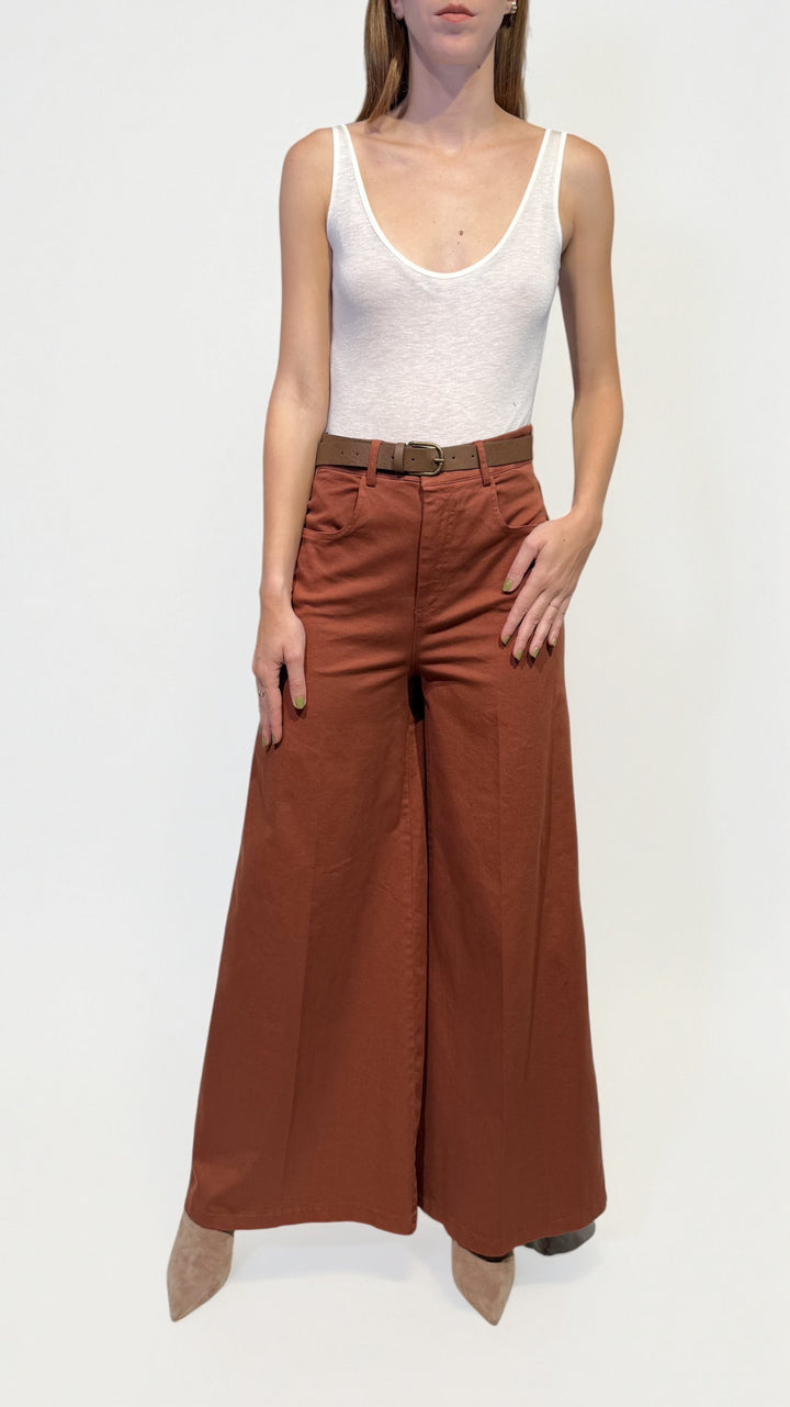 TENSIONE IN -  PANTALONE GAMBA AMPIA