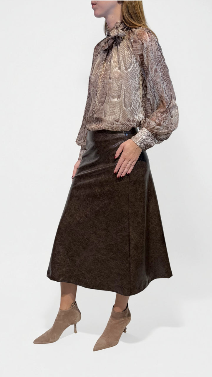 TENSIONE IN -  BLUSA ANIMALIER CON FIOCCO