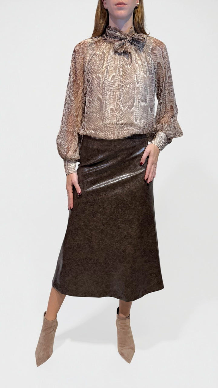 TENSIONE IN -  BLUSA ANIMALIER CON FIOCCO
