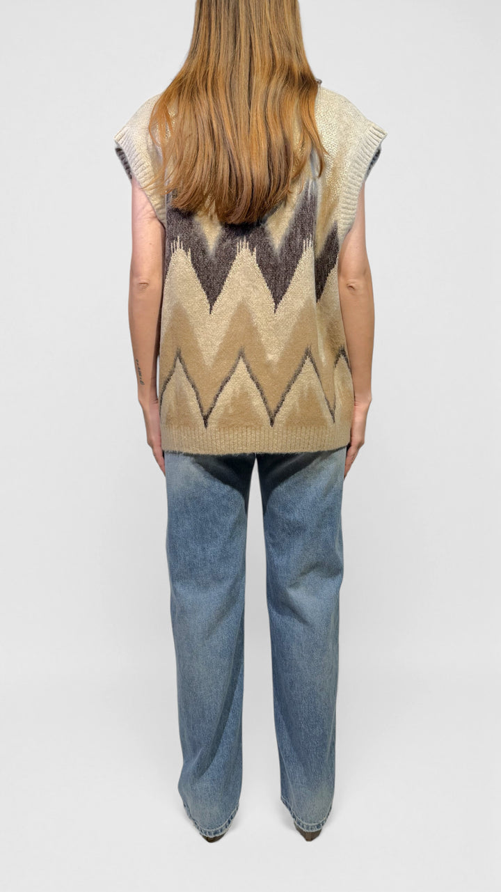 TENSIONE IN - GILET IN MAGLIA CHEVRON