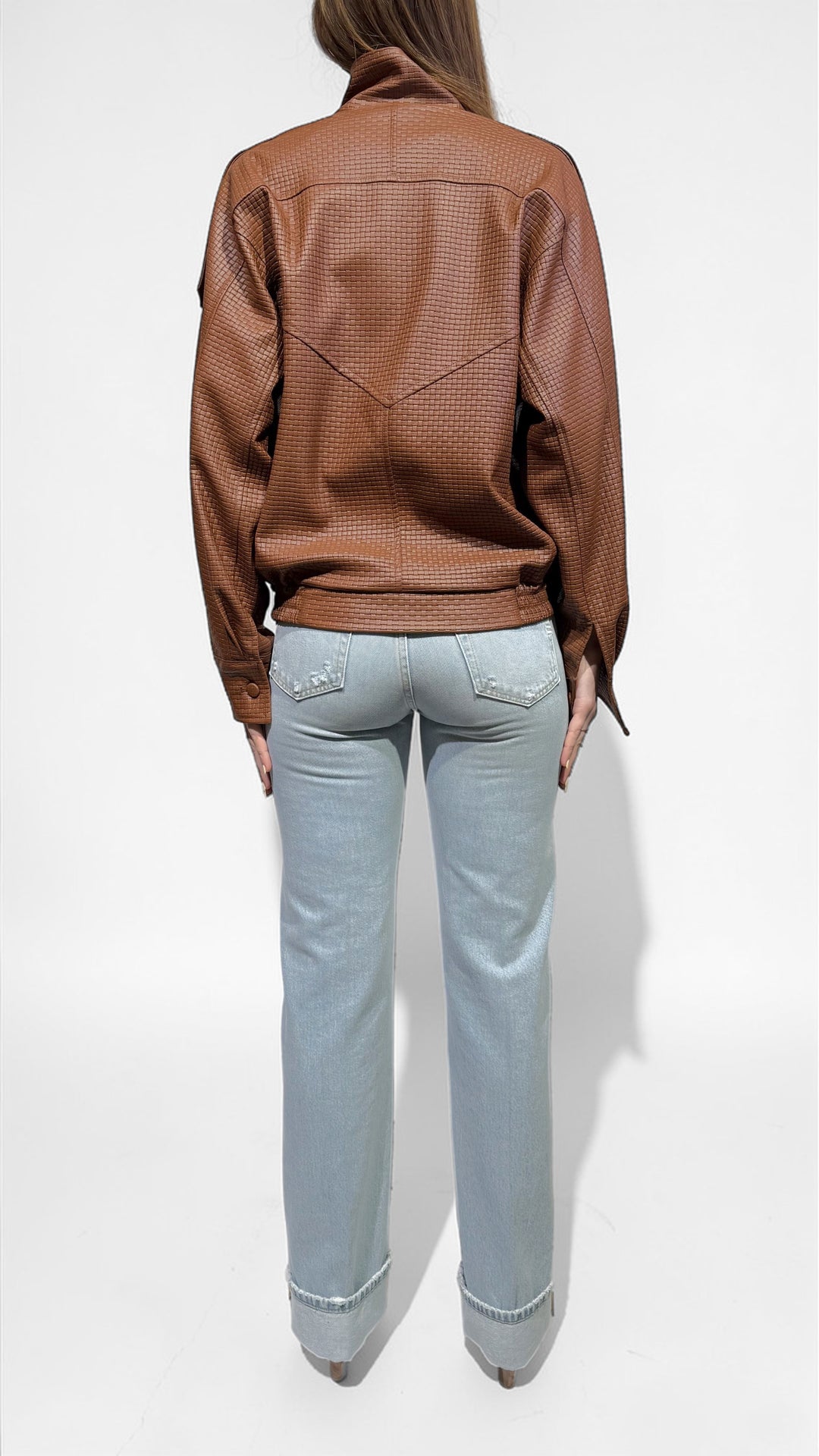 TENSIONE IN - BOMBER ECOPELLE INTRECCIATA