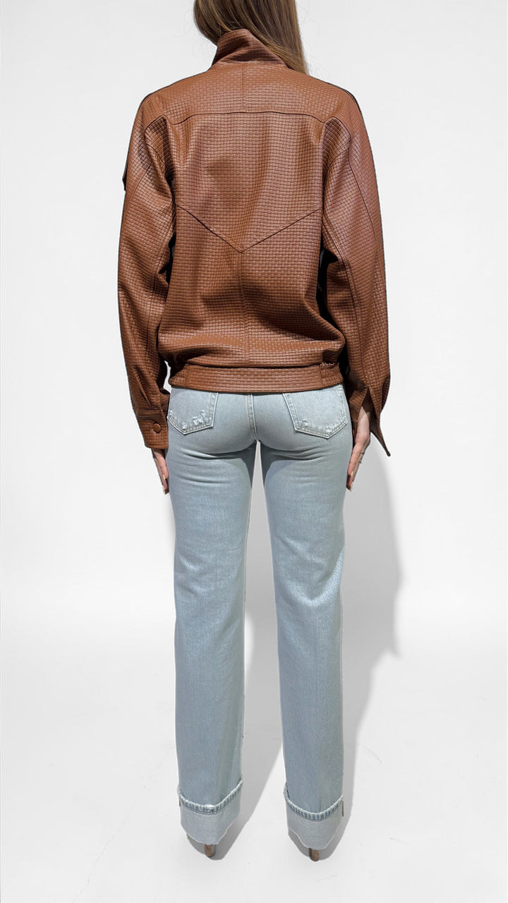 TENSIONE IN - BOMBER ECOPELLE INTRECCIATA