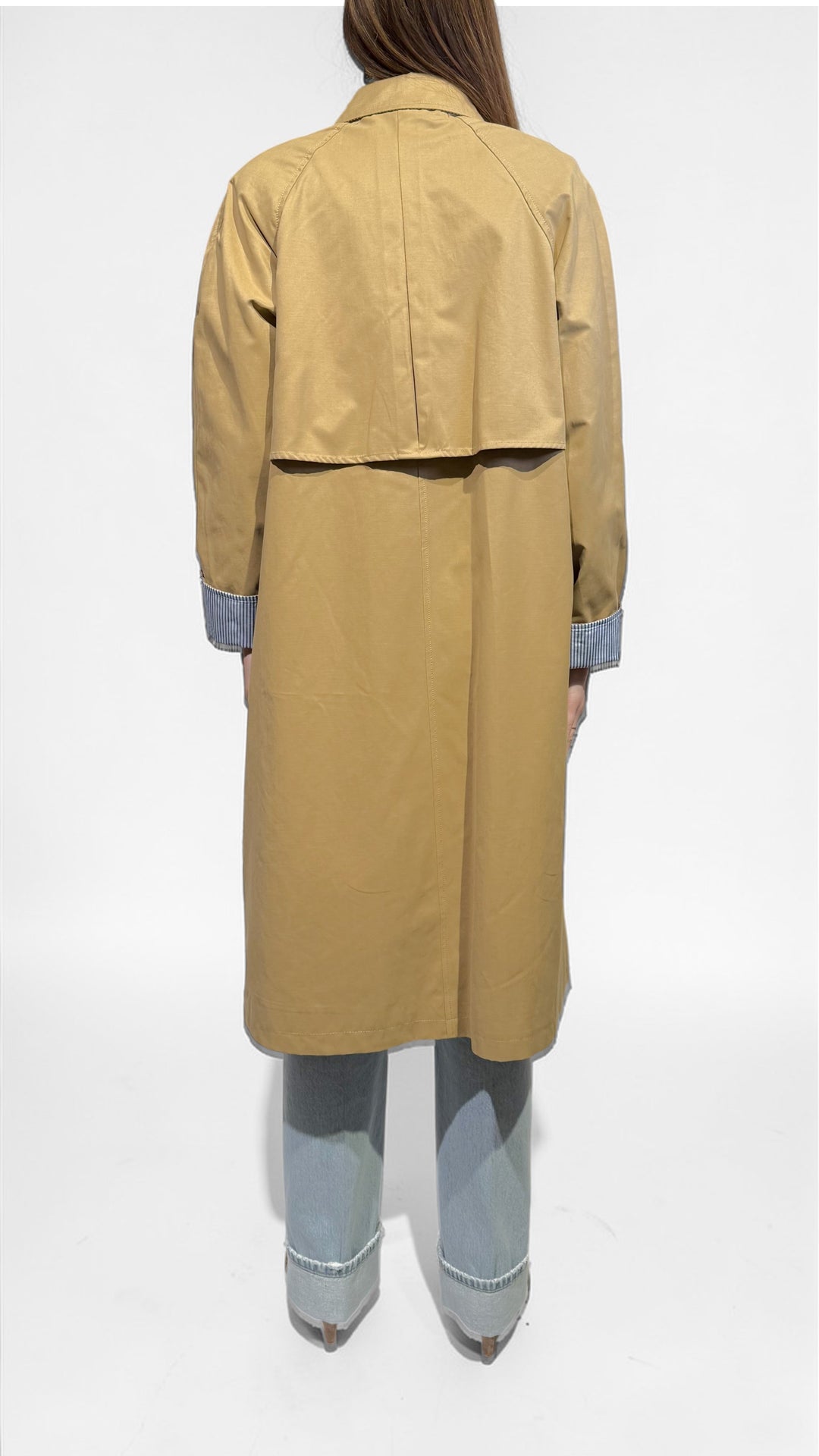 TENSIONE IN - TRENCH CON POPELINE RIGATO
