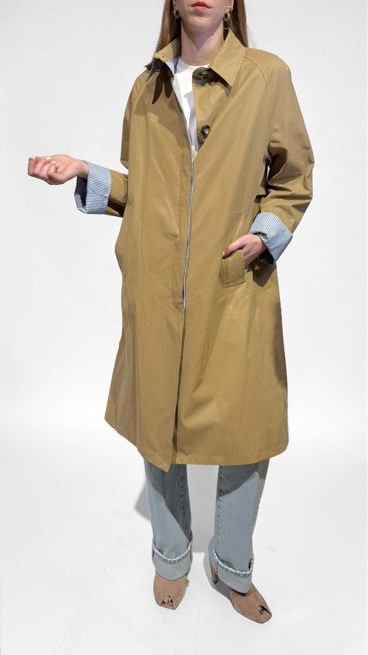 TENSIONE IN - TRENCH CON POPELINE RIGATO
