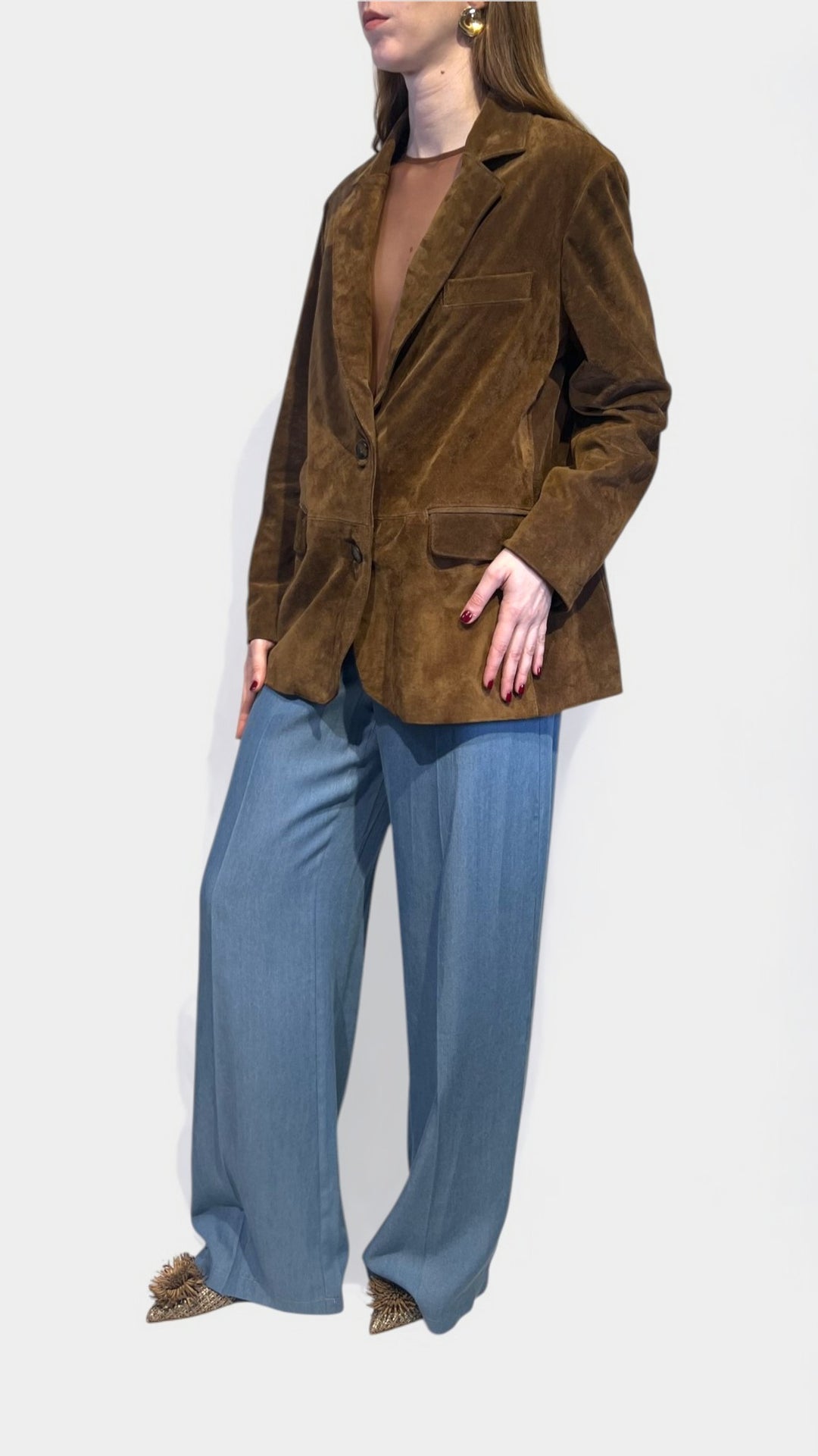 TENSIONE IN - BLAZER OVER IN PELLE