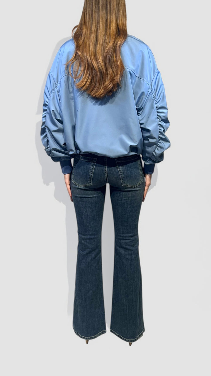 VICOLO - BOMBER ACETATO CON MANICA ARRICCIATA