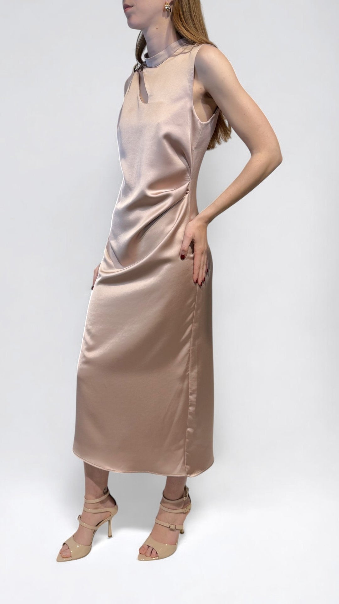 VICOLO - ABITO LONGUETTE CUT OUT IN SATIN