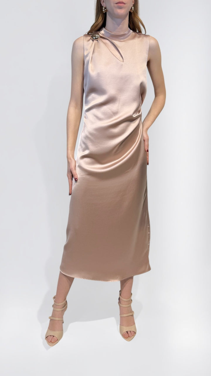 VICOLO - ABITO LONGUETTE CUT OUT IN SATIN