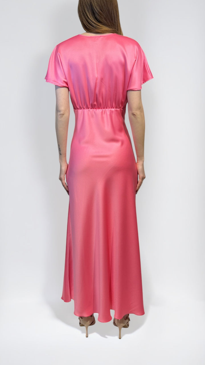 VICOLO - ABITO LUNGO CON MANICHETTE IN SATIN