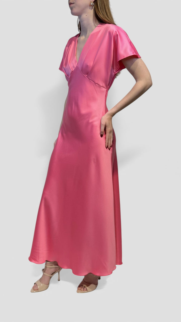 VICOLO - ABITO LUNGO CON MANICHETTE IN SATIN
