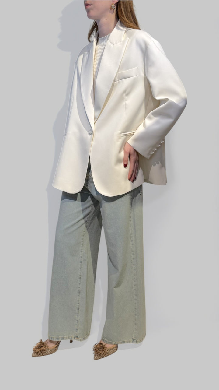 VICOLO - BLAZER OVER CON REVERS IN SATIN