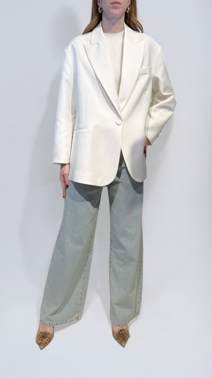 VICOLO - BLAZER OVER CON REVERS IN SATIN
