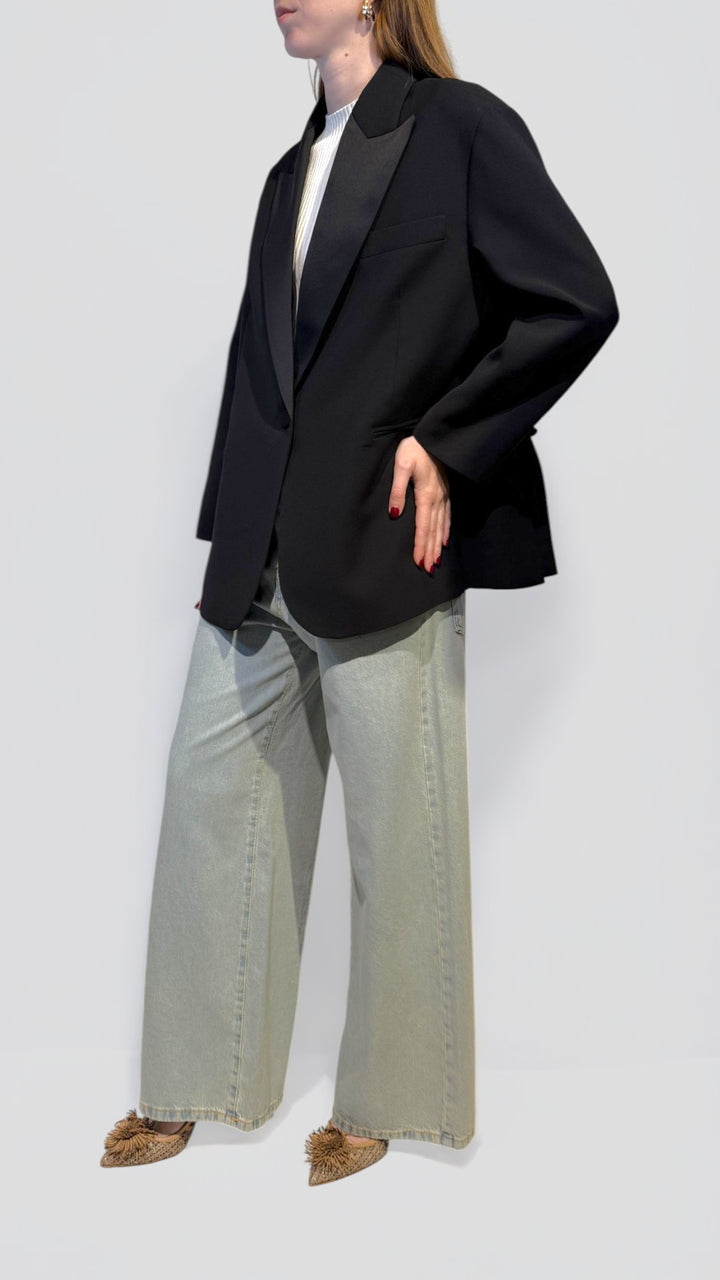 VICOLO - BLAZER OVER CON REVERS IN SATIN