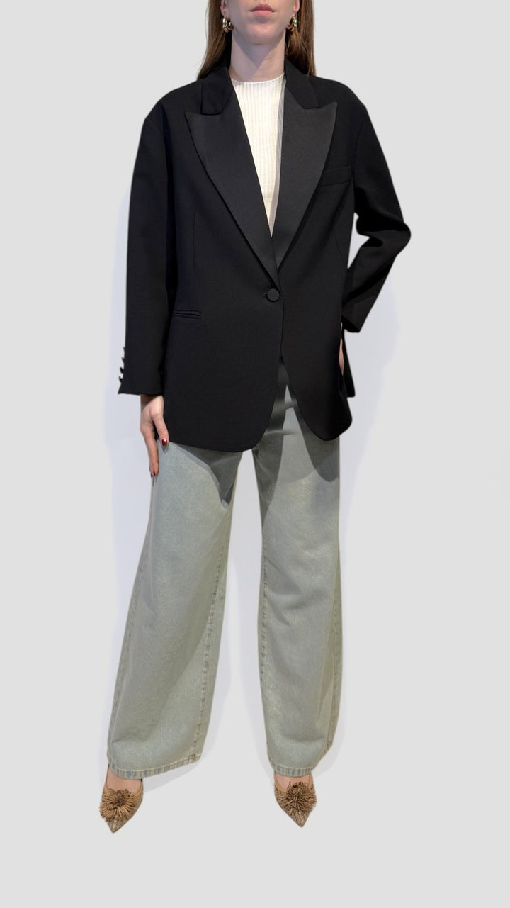 VICOLO - BLAZER OVER CON REVERS IN SATIN