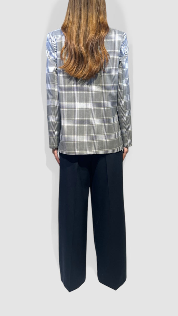 VICOLO - BLAZER MONOPETTO TARTAN