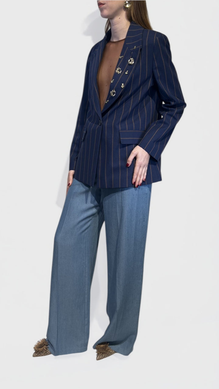VICOLO - BLAZER MONOPETTO GESSATO