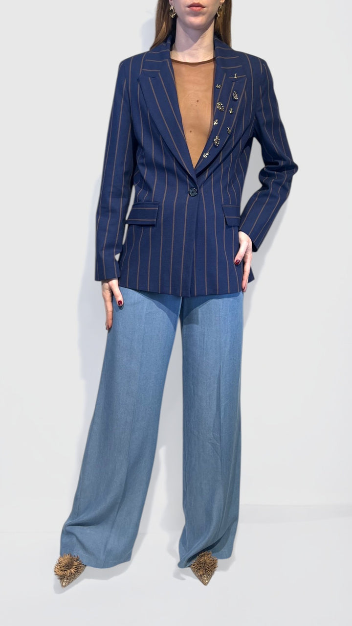 VICOLO - BLAZER MONOPETTO GESSATO