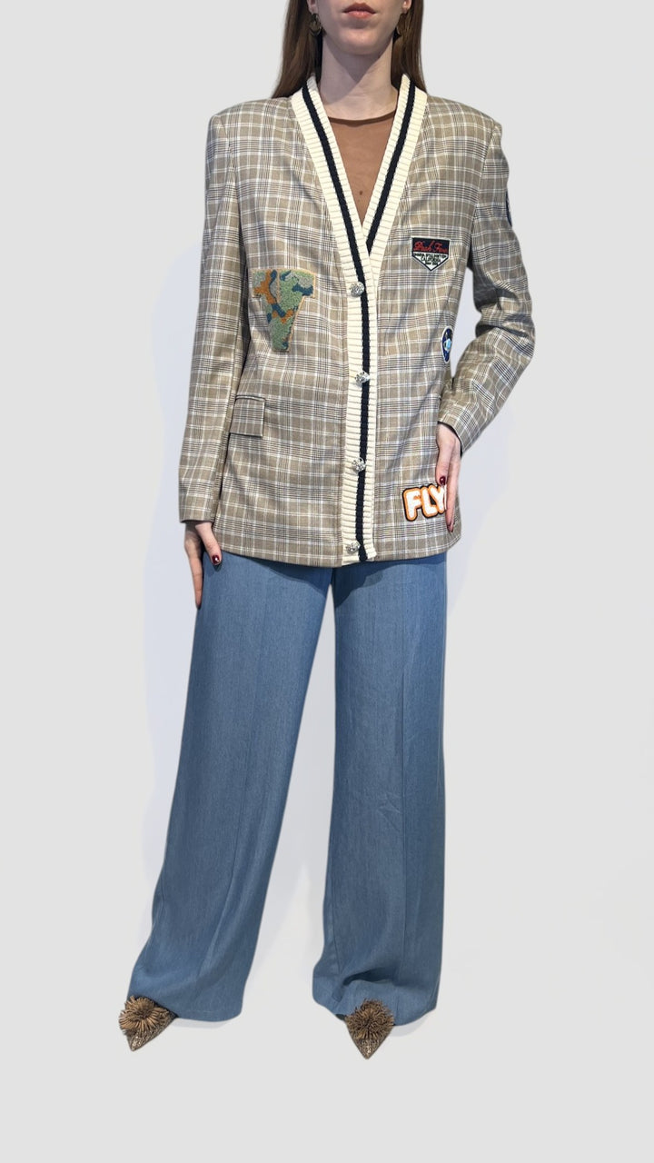 VICOLO - BLAZER COLLO IN MAGLIA