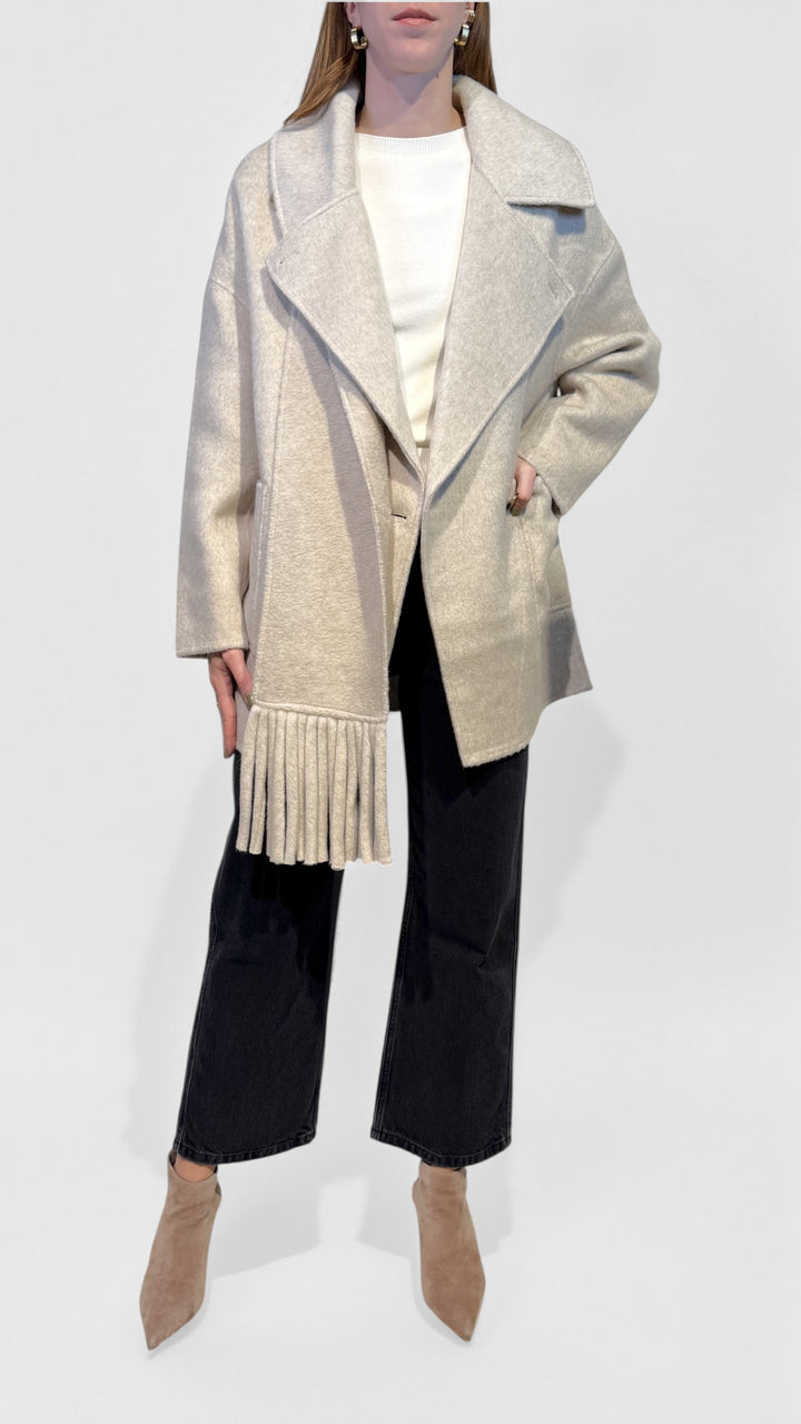 VICOLO -  CAPPOTTO CORTO CON SCIARPA FRANGE