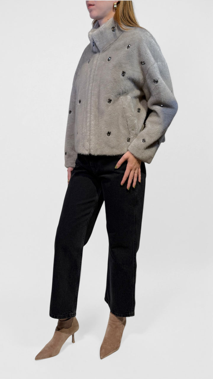 VICOLO -  ECOPELLICCIA CON STRASS