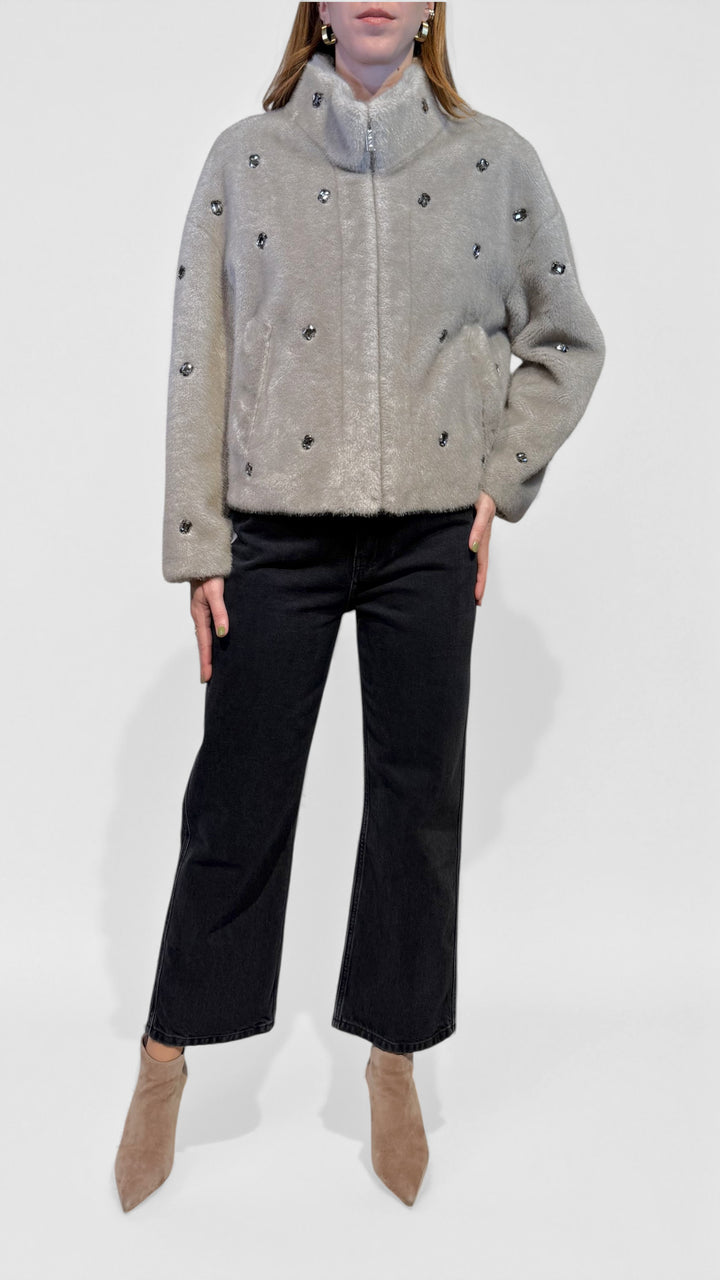 VICOLO -  ECOPELLICCIA CON STRASS