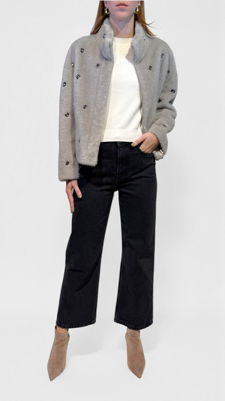 VICOLO -  ECOPELLICCIA CON STRASS