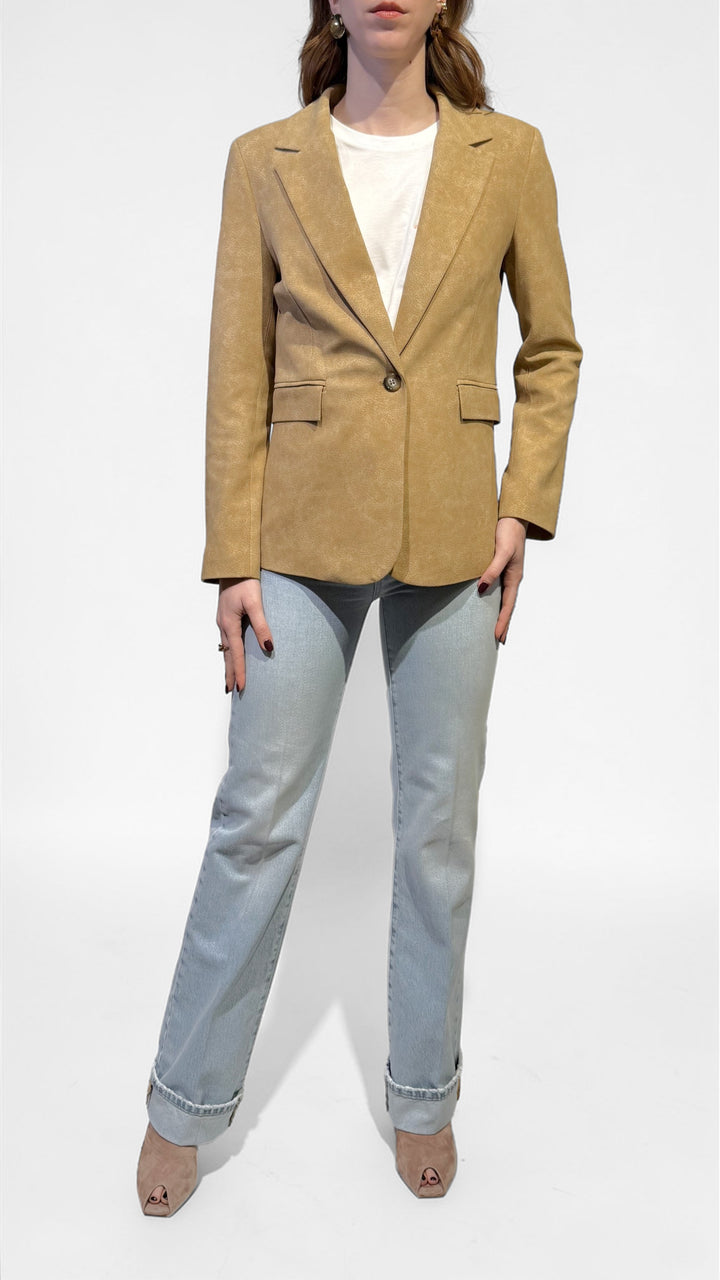 TENSIONE IN - BLAZER MONOPETTO EFFETTO PELLE