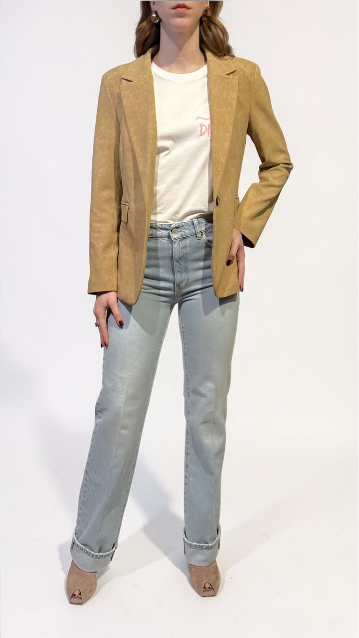 TENSIONE IN - BLAZER MONOPETTO EFFETTO PELLE