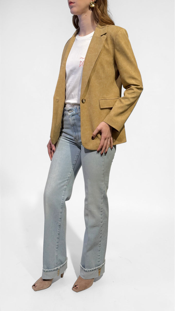 TENSIONE IN - BLAZER MONOPETTO EFFETTO PELLE