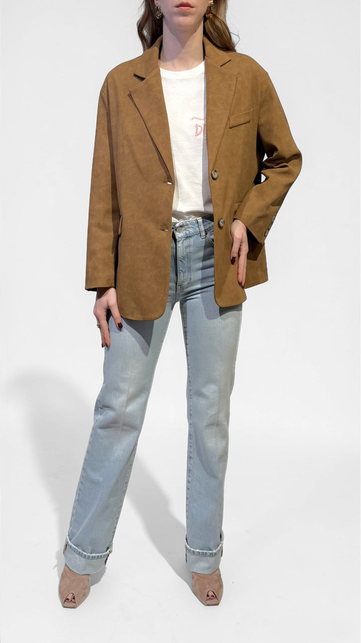 TENSIONE IN - BLAZER OVER EFFETTO PELLE