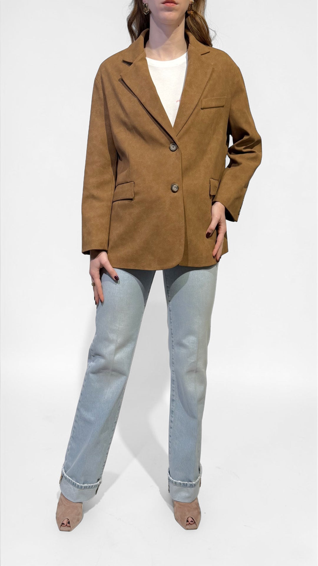 TENSIONE IN - BLAZER OVER EFFETTO PELLE