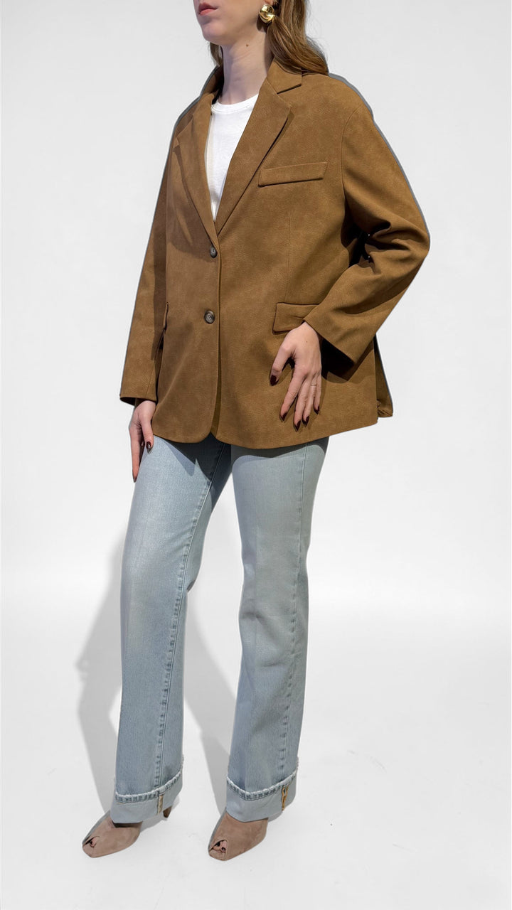 TENSIONE IN - BLAZER OVER EFFETTO PELLE