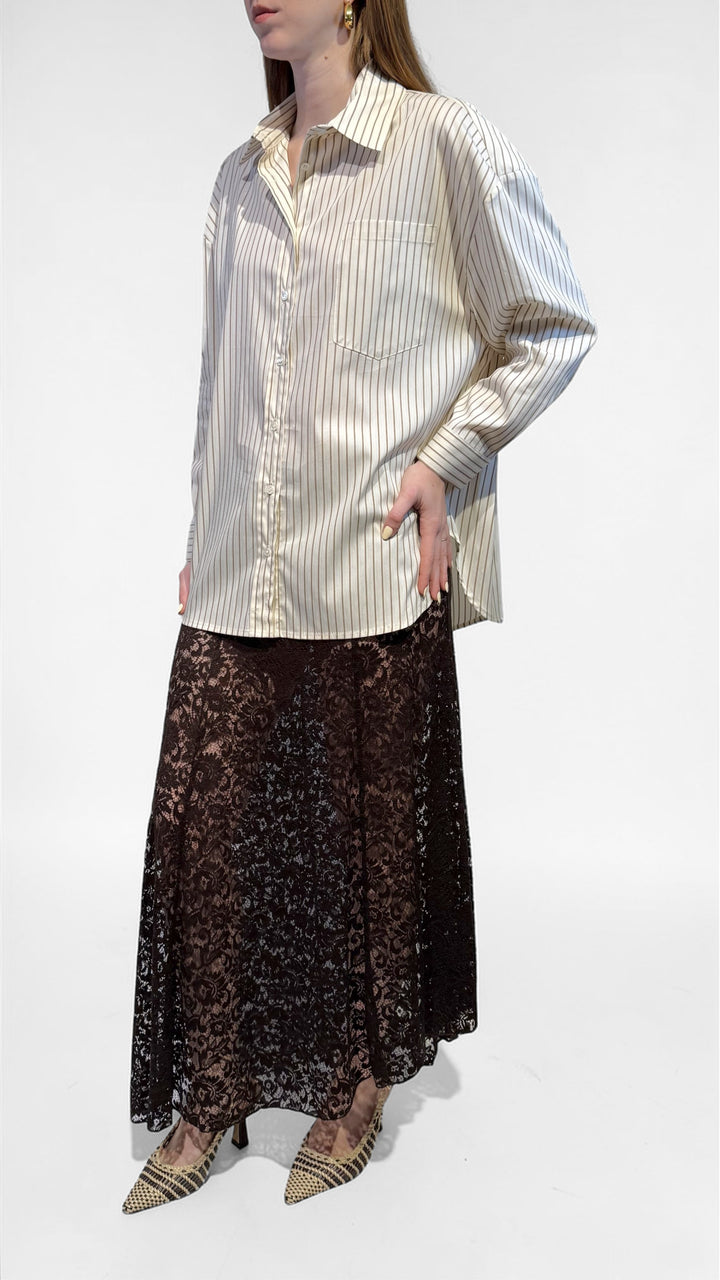 TENSIONE IN - CAMICIA POPELINE A RIGHE