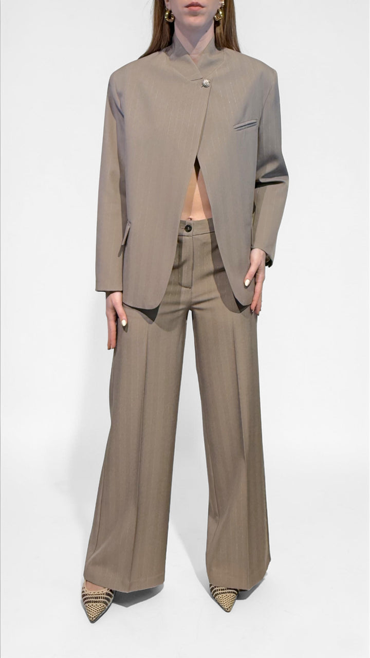 VICOLO - COMPLETO GIACCA OVER CHIUSURA KIMONO GESSATO
