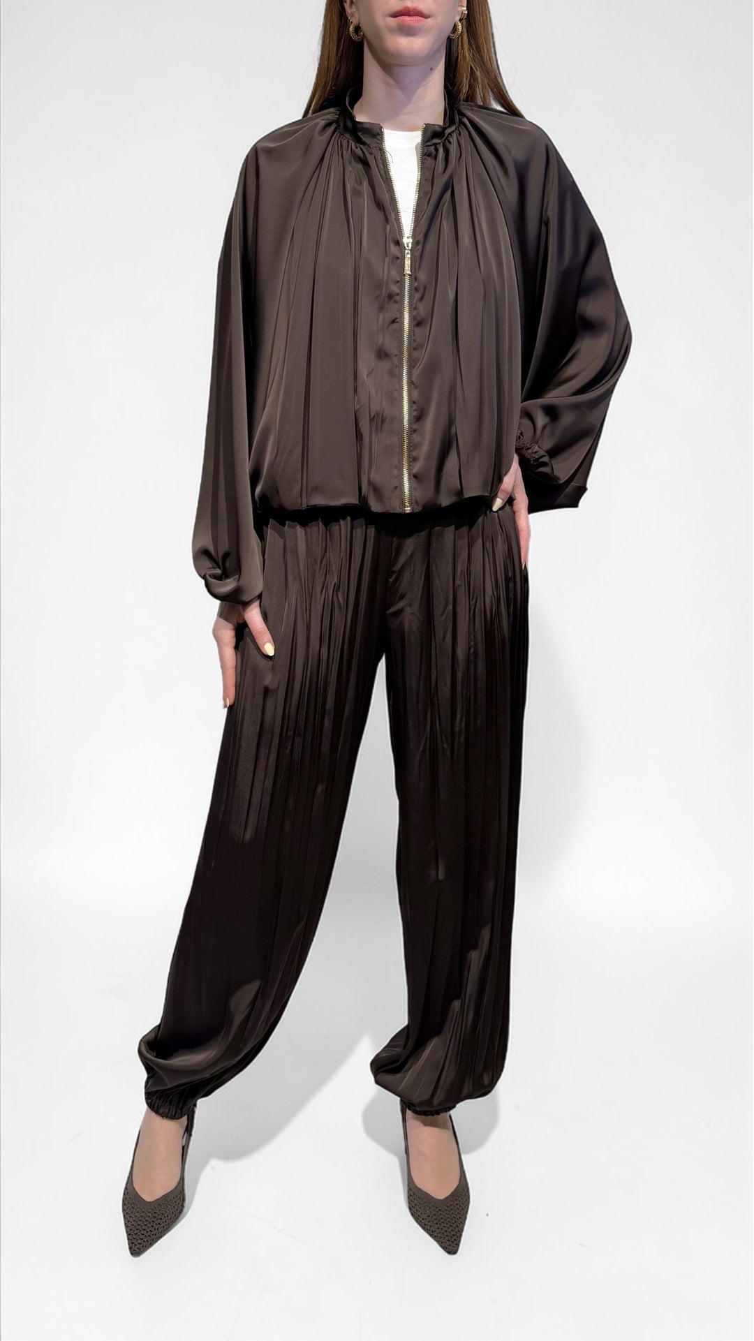 VICOLO - COMPLETO BOMBER E PANTALONE RASO